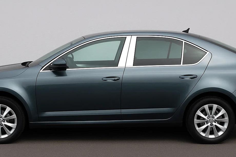 Skoda Octavia III A7 2013–2019 Stolplister för dörrar (6 st, rostfritt stål) Foto 1