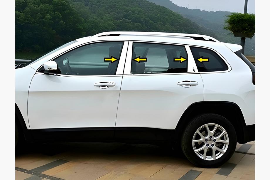 Jeep Cherokee KL 2013– Dörrstolpslist (rostfritt stål) Image