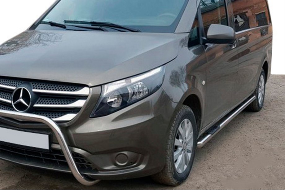 Mercedes Vito/V-klass W447 2014– Sidorör i rostfritt stål, 2 st d60, lång hjulbas (L3) Image