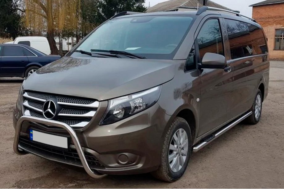 Mercedes Vito/V-klass W447 2014– Sidorör i rostfritt stål, 2 st d70, kort/medellång hjulbas (L1/L2) Foto 2