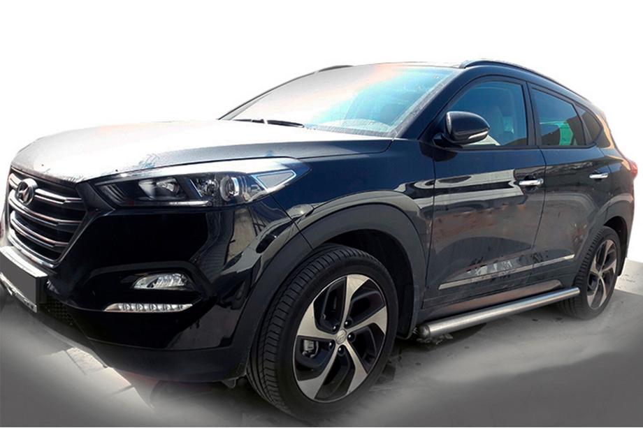 Hyundai Tucson TL 2016–2021 Sidorör (2 st, rostfritt stål) Image