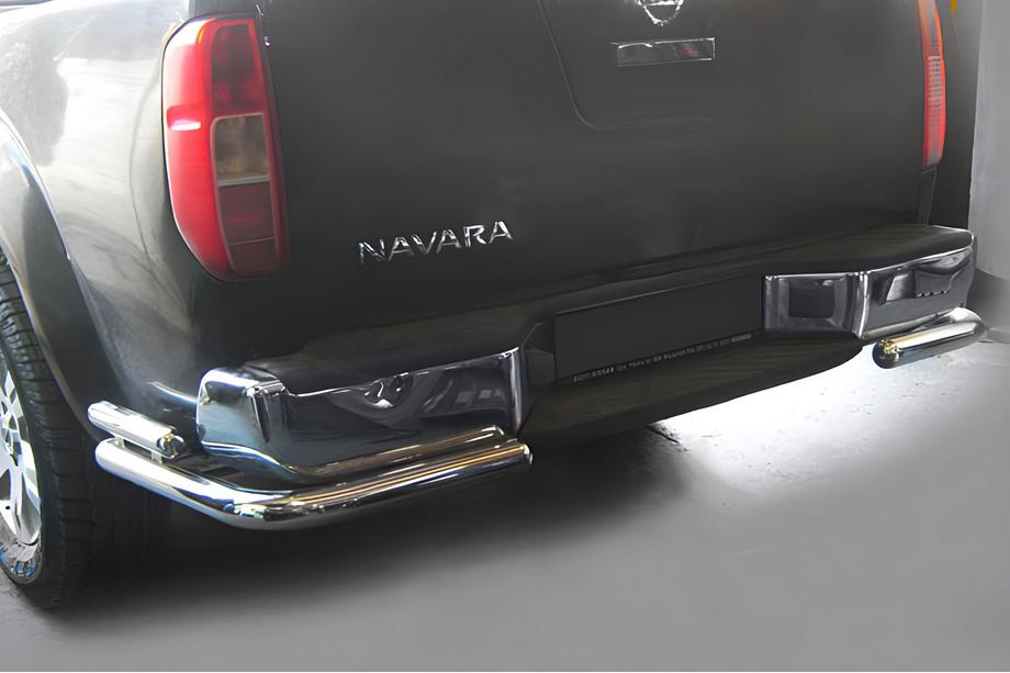 Nissan Navara 2006–2015 Bakre skyddsbåge AK003 – dubbel (rostfritt) Image
