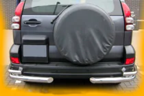 Toyota Land Cruiser Prado 120 2002–2009 Bakre dubbla hörnskyddsbågar AK003-2 (2 st, rostfritt stål) foto 4