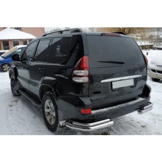 Bakre dubbla hörnskyddsbågar AK003-2 (2 st, rostfritt stål) Toyota Land Cruiser Prado 120 2002–2009 foto 3