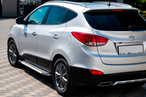 Hyundai IX-35 2010–2015 Sidosteg Allmond Grey (2 st, aluminium) foto 1
