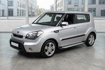 Kia Soul I 2008–2013 Sidosteg Allmond Grey (2 st, aluminium) foto 1