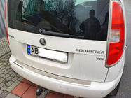 Skoda Roomster 2006–2015 Bakre stötfångarskydd i rostfritt stål Högblank foto 1