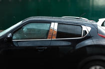 Nissan Juke 2010–2019 Kromlister för dörrstolpar (8 st, rostfritt) foto 1