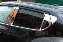 Nissan Juke 2010–2019 Kromlister för dörrstolpar (8 st, rostfritt) foto 2