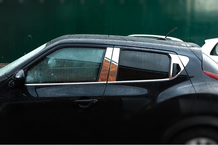 Nissan Juke 2010–2019 Kromlister för dörrstolpar (8 st, rostfritt) Image