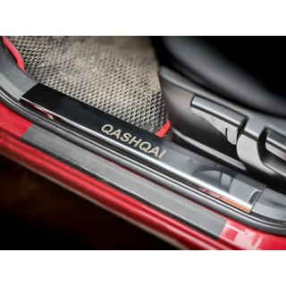 Tröskelskydd i rostfritt stål för plast (4 st) Nissan Qashqai 2007–2010 foto 1