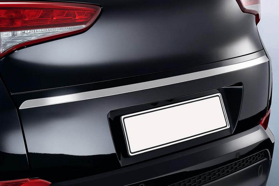 Hyundai Tucson TL 2016–2021 List ovanför registreringsskylten (2015—2018, övre, smal, rostfri) OmsaLine – italienskt rostfritt stål Image
