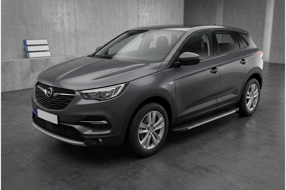 Opel Grandland X 2017– Sidosteg Bosphore Grey (2 st, aluminium) Image