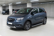 Opel Crossland X 2017–2024 Sidosteg Tayga Grey (2 st, aluminium) foto 1