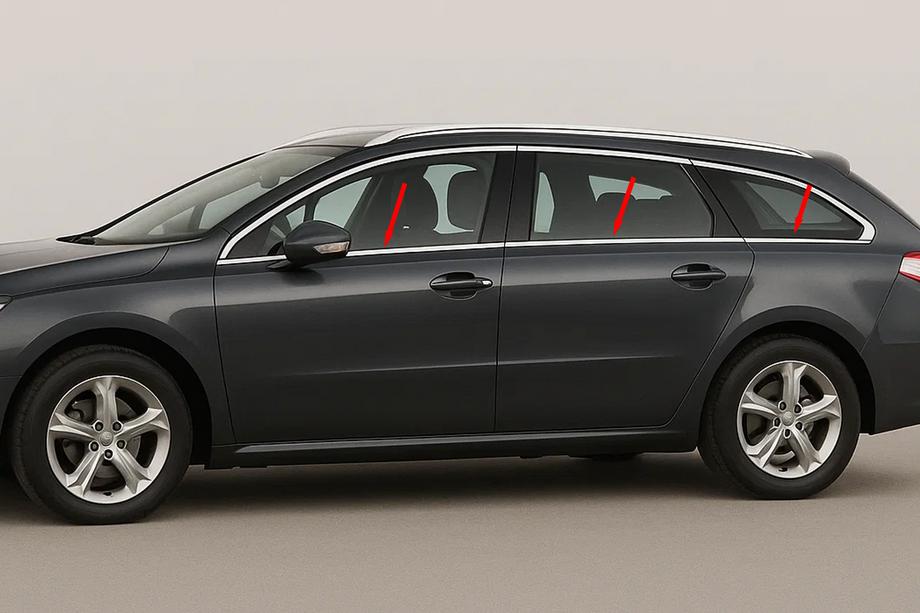 Peugeot 508 2010–2018 Nedre fönsterlister (SW, rostfritt stål) Image