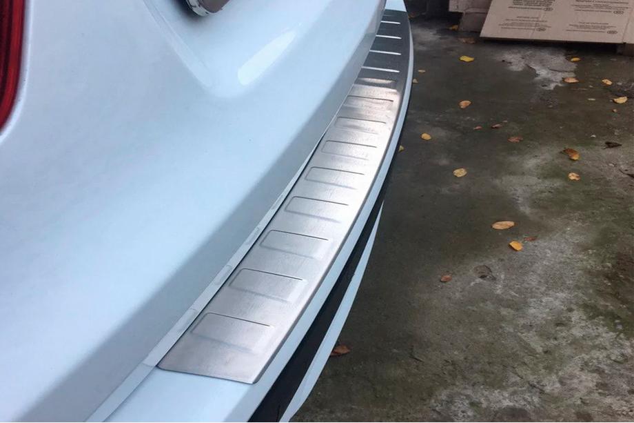 BMW X3 F25 2011–2018 Bakre stötfångarskydd i rostfritt stål OmsaLine (matt) Foto 3