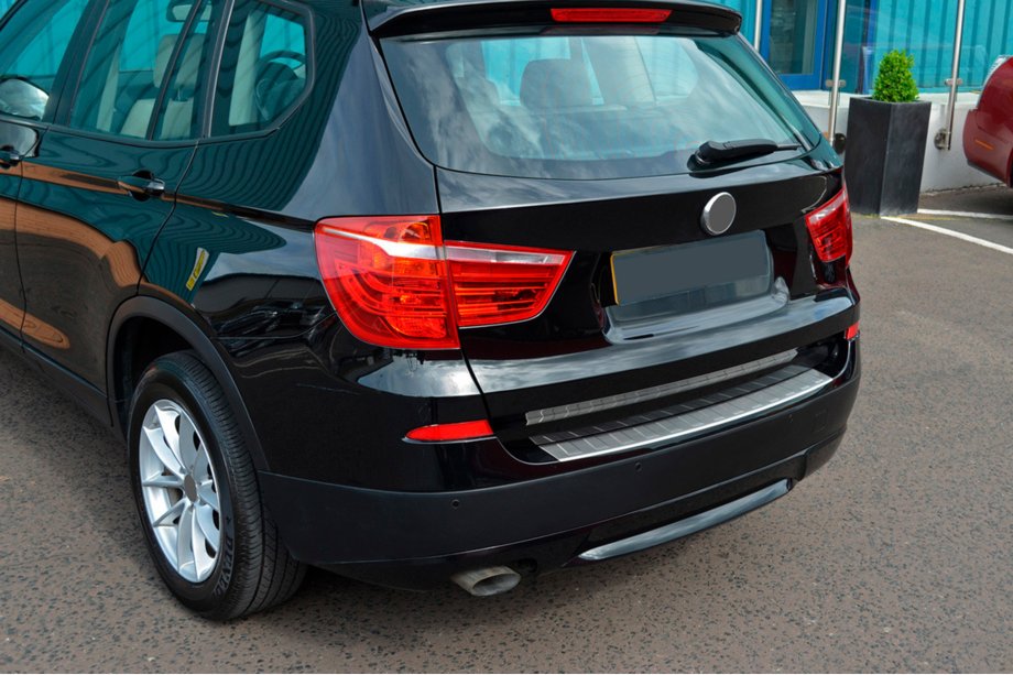 BMW X3 F25 2011–2018 Bakre stötfångarskydd i rostfritt stål OmsaLine (matt) Foto 5