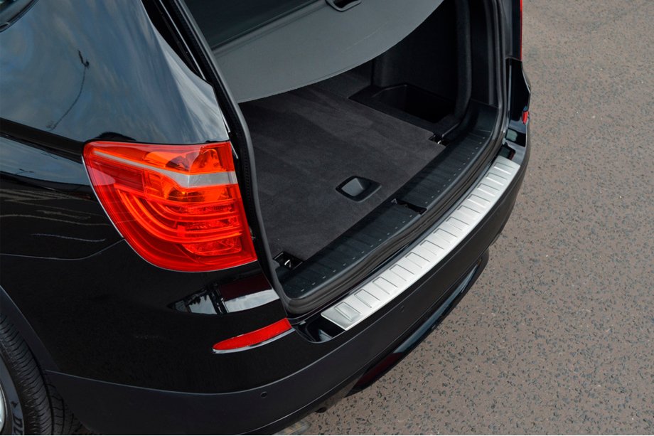 BMW X3 F25 2011–2018 Bakre stötfångarskydd i rostfritt stål OmsaLine (matt) Foto 6