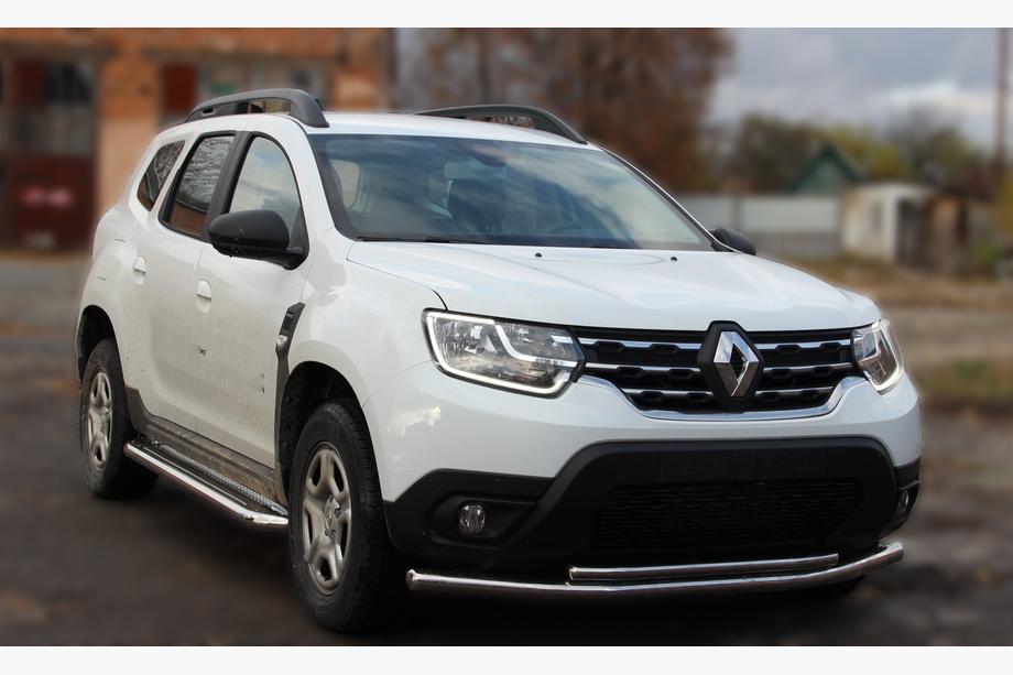Dacia Duster 2008–2018 Främre frontbåge ST014 (rostfritt) Ø60/42 mm Foto 3