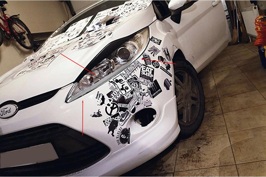 Ford Fiesta 2008–2017 Kromade strålkastarkåpor (2 st, plast) Image