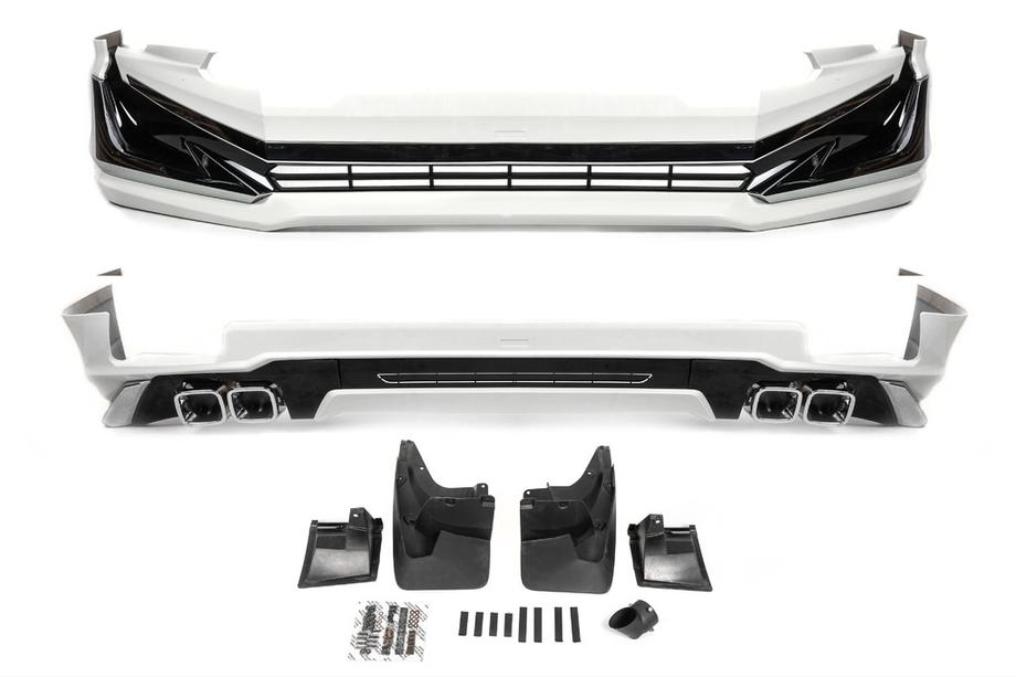 Toyota Land Cruiser Prado 150 2009–2023 Front- och bakre stötfångarspoilers Modelista V1 (2017-) Vit färg Image