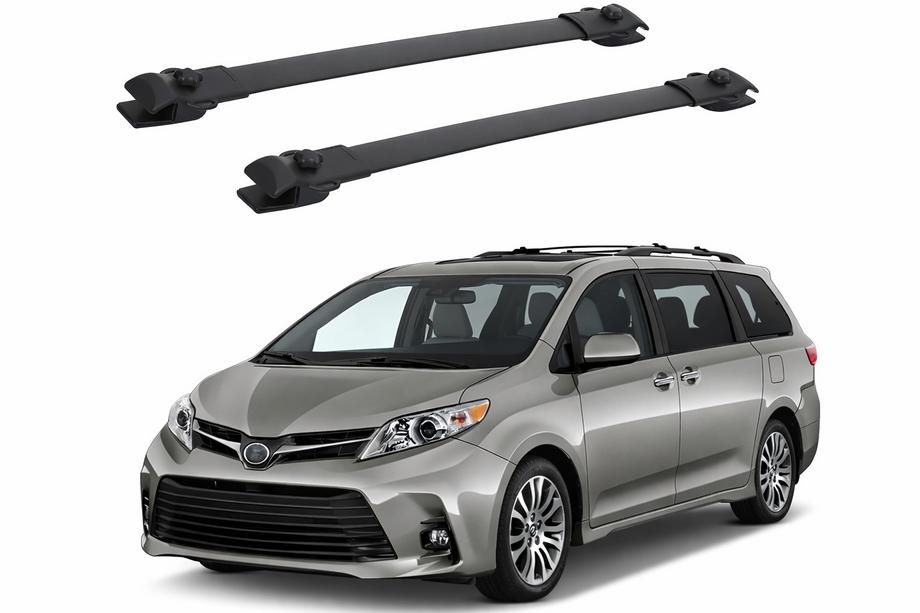 Toyota Sienna 2010–2020 Takräcke (lastbågar) svart för OEM takrails (aluminium) Image
