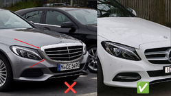 Mercedes C-class W205 2014–2021 Framgrill Panamericana GT (för Avantgarde/AMG-Line/C43 AMG) 2018+, med kamera foto 4