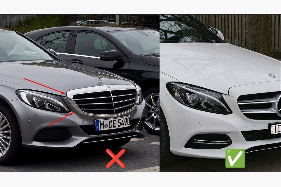 Mercedes C-class W205 2014–2021 Framgrill Panamericana GT (för Avantgarde/AMG-Line/C43 AMG) Foto 4