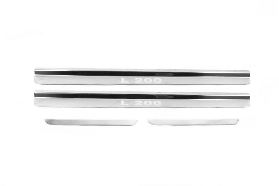 Mitsubishi L200 2006–2015 Instegslister Carmos (4 st, rostfritt) Foto 1