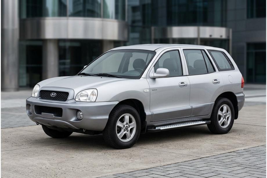 Hyundai Santa Fe 1 2000–2006 Sidosteg Allmond Grey (2 st, aluminium) Image