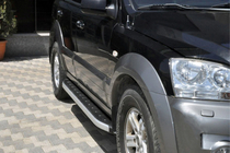 Kia Sorento I BL 2002–2009 Sidosteg Fullmond (2 st, aluminium) foto 1