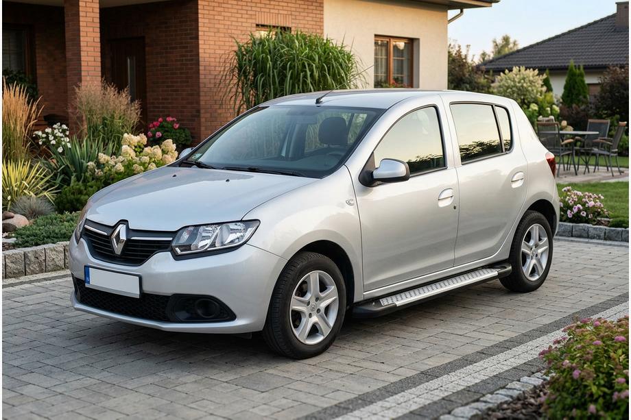 Dacia Sandero 2013–2020 Sidosteg X5-typ (2 st, aluminium) Image