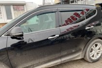 Hyundai Santa Fe 3 2012–2018 Vindavvisare för sidorutor med kromlist Long (4 st, HIC) foto 2