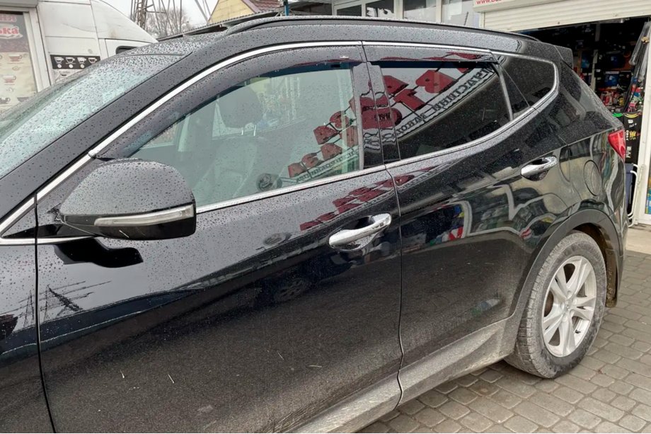 Hyundai Santa Fe 3 2012–2018 Vindavvisare för sidorutor med kromlist Long (4 st, HIC) Image