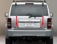 Jeep Cherokee/Liberty 2007–2013 Kromlist till baklucka (rostfritt stål) foto 2