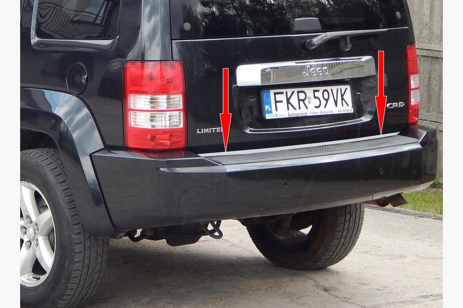 Jeep Cherokee/Liberty 2007–2013 Kromlist till baklucka (rostfritt stål) Image