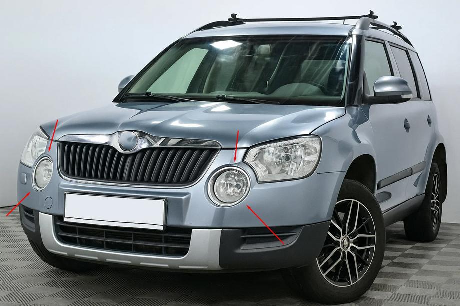 Skoda Yeti 2009–2017 Kromlister till dimljus i rostfritt stål (2009-2013, 2 st.) Image