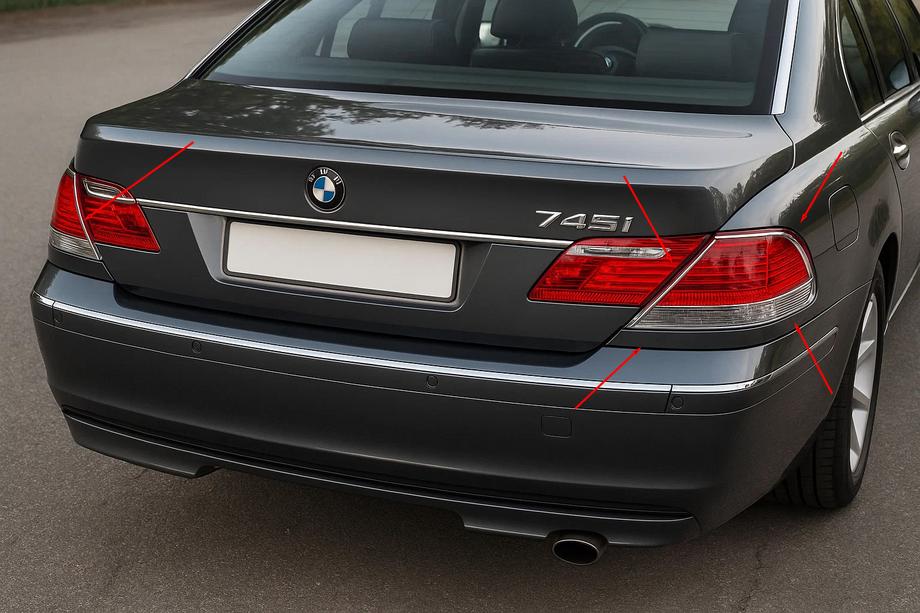 BMW 7-serien E65/66 2001–2008 Baklyktkåpor (2 st, ABS) Image