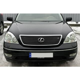 Kromade strålkastarramar (2 st, plast) Lexus LS 2001–2006 foto 1