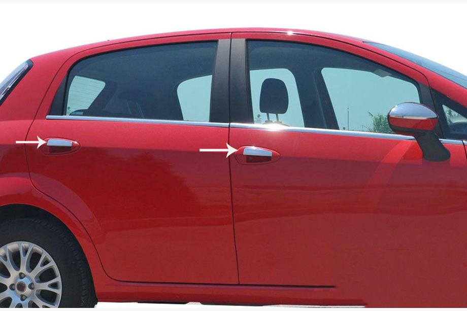 Fiat Punto Grande/EVO 2006–2018 Dörrhandtagskåpor (4 dörrar, rostfritt stål) Carmos - turkiskt stål Image
