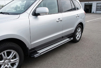 Hyundai Santa Fe 2 2006–2012 Sidosteg Rainbow (2 st, aluminium) foto 1