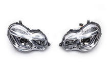 Mercedes C-klass W203 2000–2007 Framlyktor med LED-positionsljus (2 st) Mörka foto 2