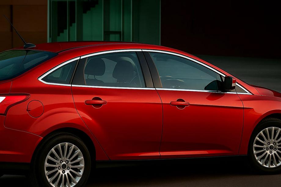 Ford Focus III 2011–2017 Komplett kromad fönsterlist Sedan (12 st, rostfritt) Image