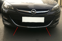 Opel Astra J 2009–2015 Rostfri skyddslist till främre stötfångare OmsaLine (rostfritt) foto 1