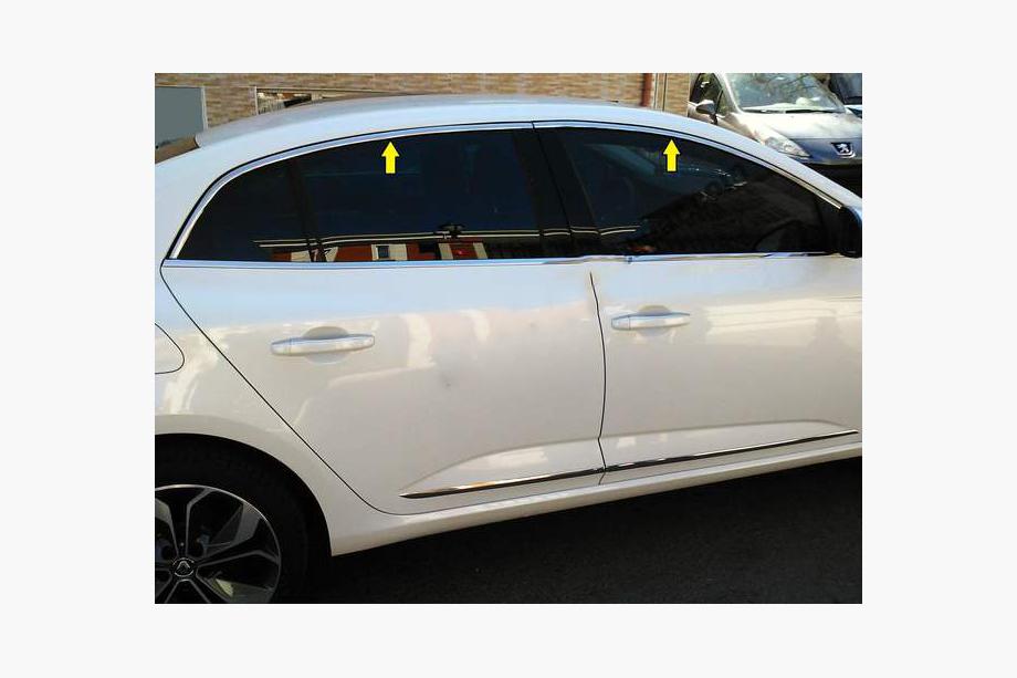 Renault Megane IV 2016–2025 Övre fönsterlister (Sedan, 6 st, rostfritt stål) Image