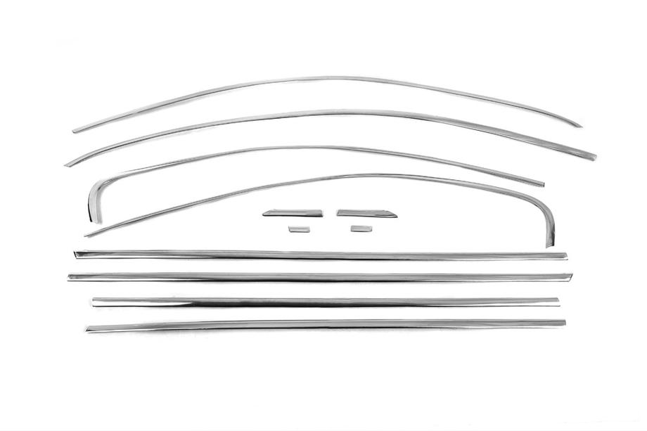 Volkswagen Jetta 2011–2018 Komplett fönsterlistset (12 st, rostfritt stål) OmsaLine – italienskt rostfritt stål Foto 2