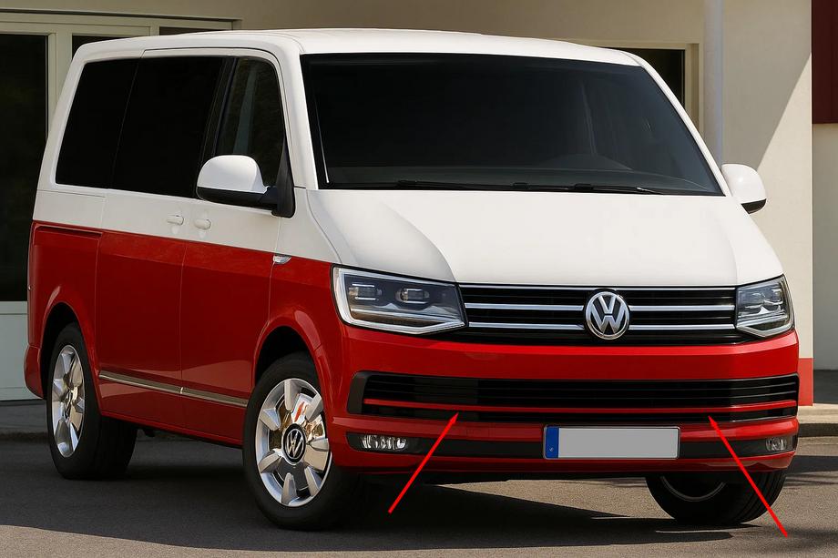 Volkswagen T6 2015–2024 Lister till stötfångargaller 2015-2019 (3 st, röd) Image