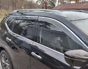 Nissan X-trail T32/Rogue 2014–2021 Vindavvisare för fönster med kromlist (4 st, Niken) foto 3