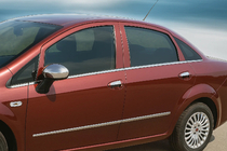 Fiat Linea 2006–2018 Yttre fönsterlister (8 delar, rostfritt stål) Carmos - turkiskt stål foto 1