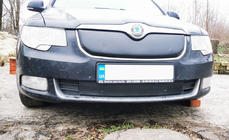 Skoda Superb 2009–2015 Vinterfront till grillen (övre, 2008-2013) Matt foto 3